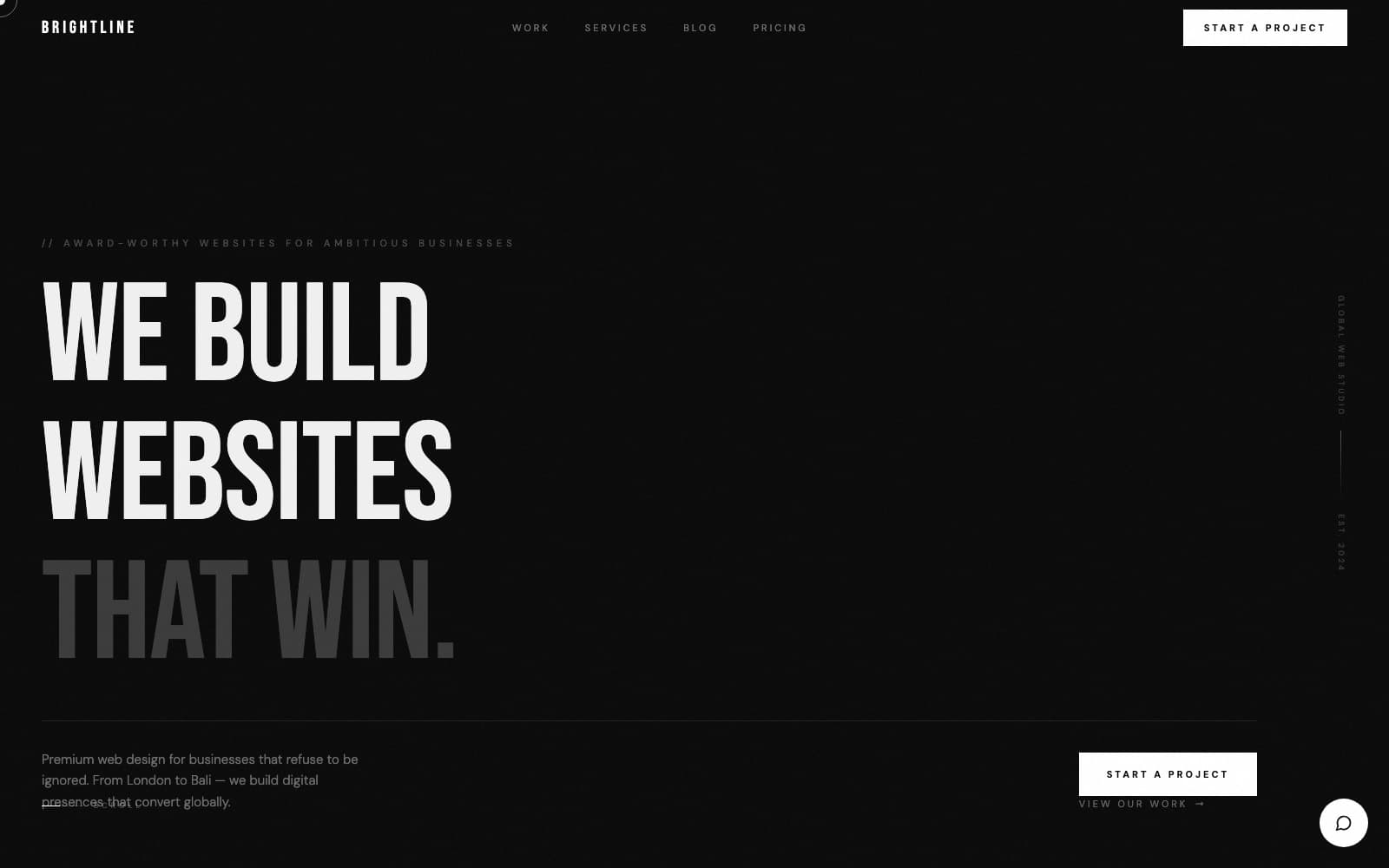 Brightline Studio, live site preview