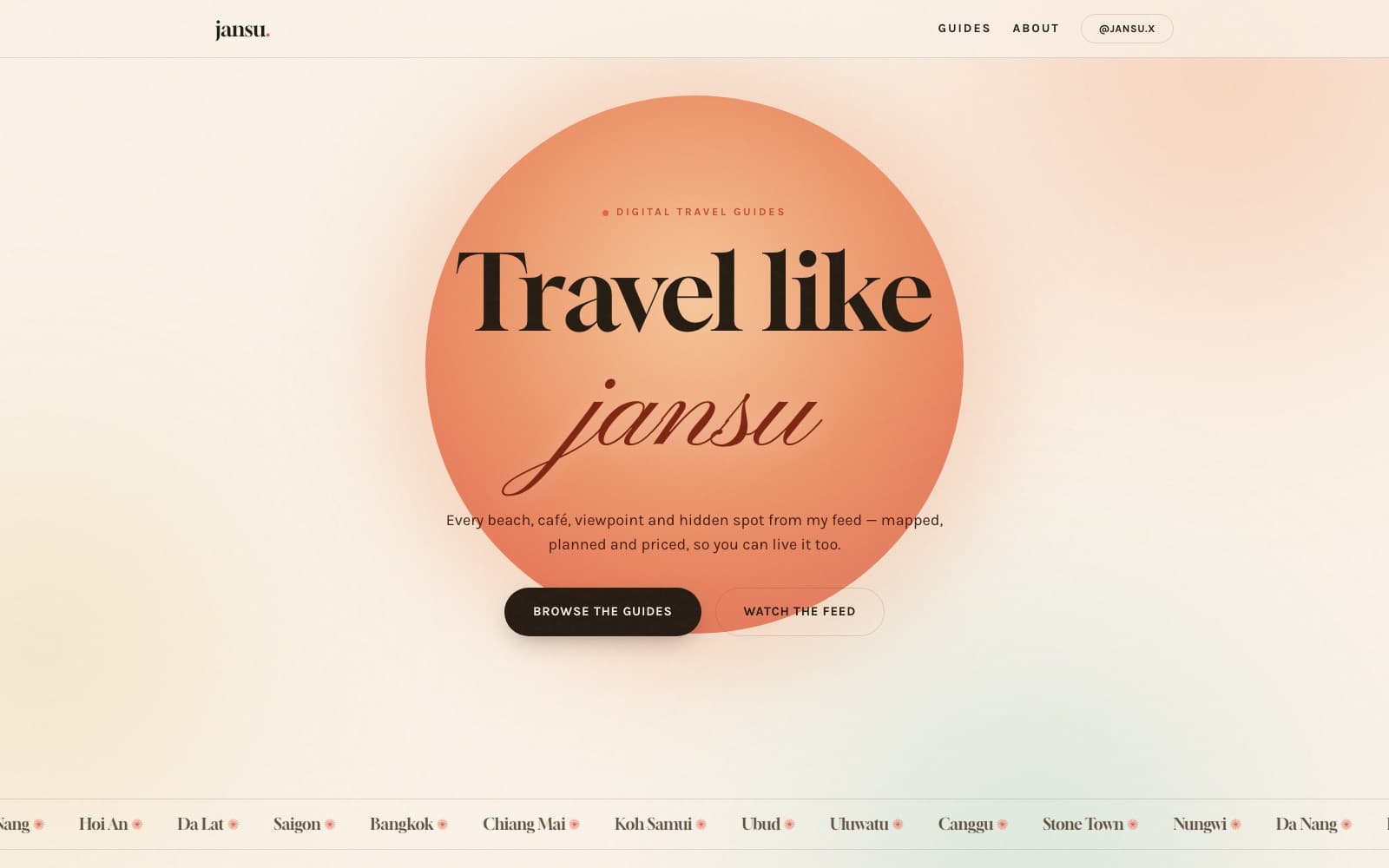 Jansu Guides, live site preview