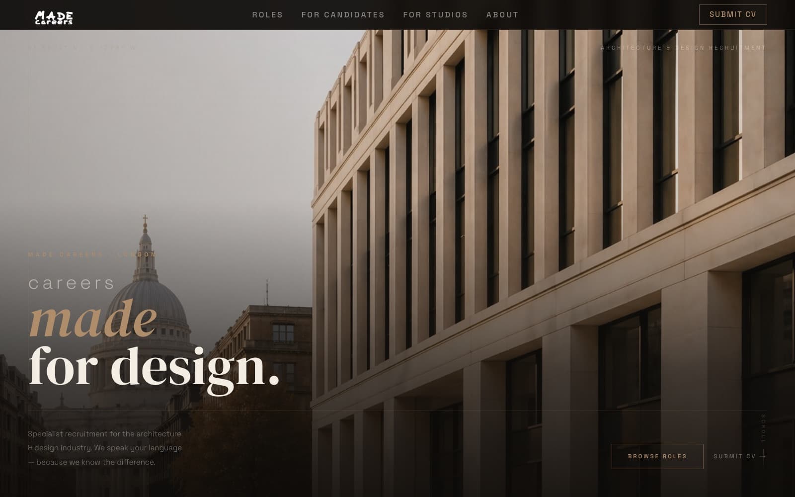 MadeCareers, live site preview