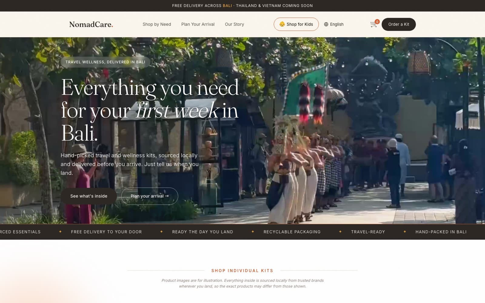 NomadCare, live site preview